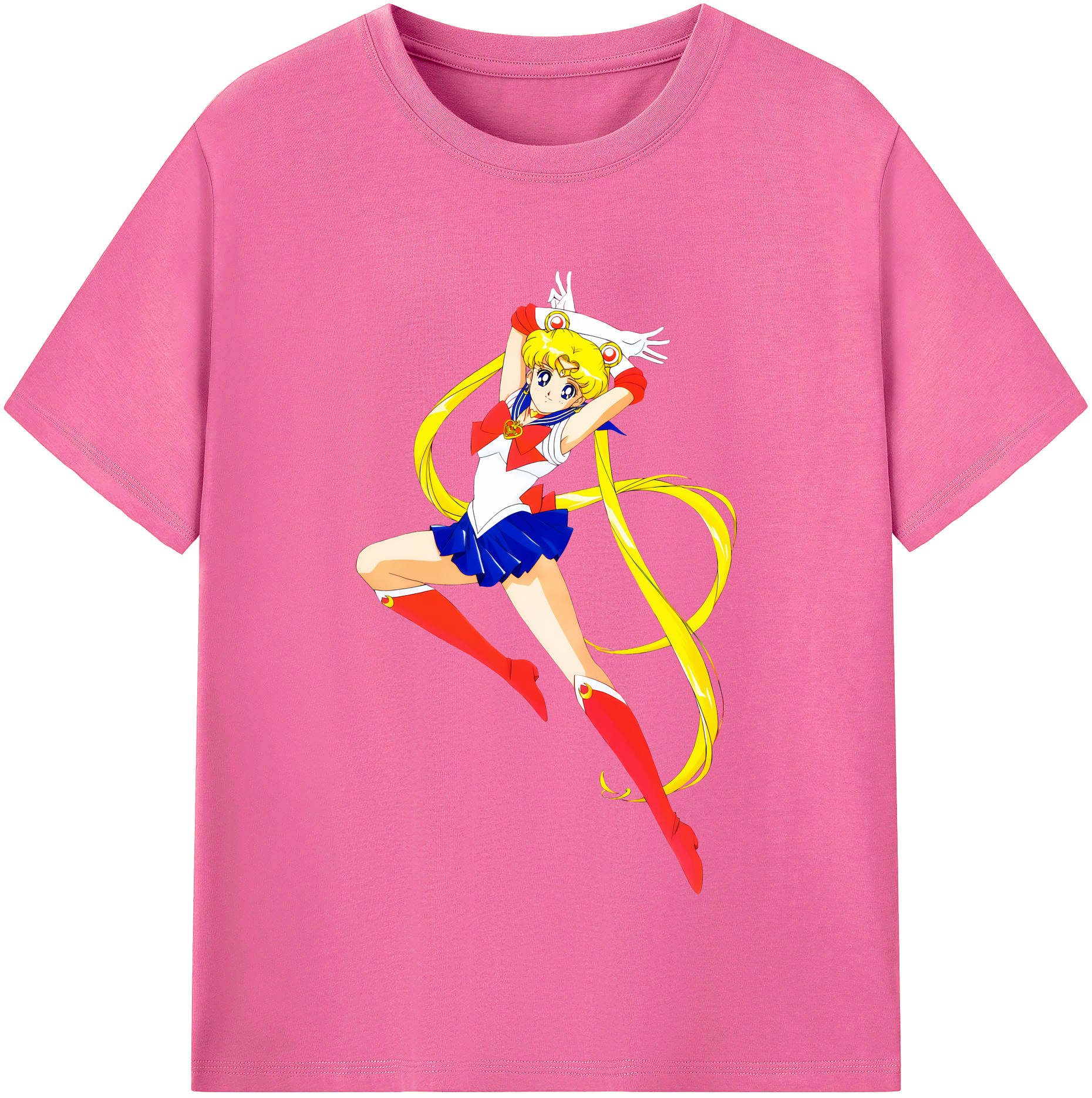 （画像用） 美少女戦士セーラームーン 月野 うさぎ つきの うさぎ Sailor Moon Tsukino Usagi レディースカジュアルプリントTシャツ（綿100％）